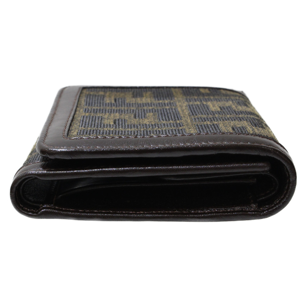 Fendi Zucca Tri-Fold Folding Compact Wallet Brown - image 3
